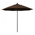 California Umbrella 9' Black Aluminum Market Patio Umbrella, Pacifica Mocha 194061335871